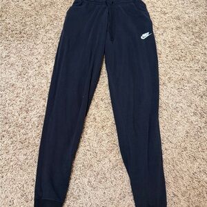 Nike Black Jogger Sweatpants with White Swoosh